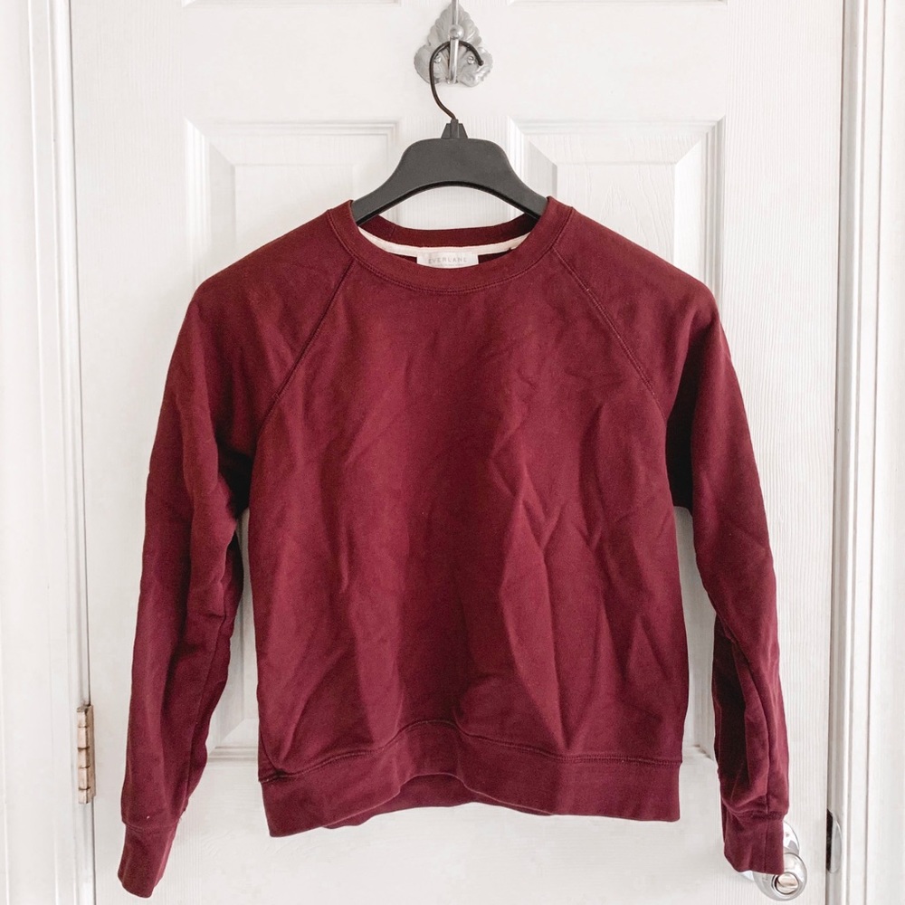 Everlane French Terry Crew Burgundy S